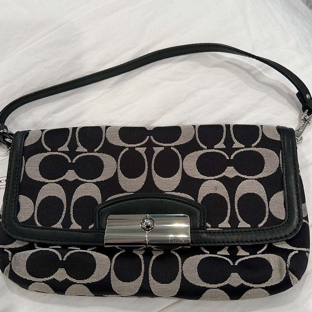 Coach signature logo black purse
